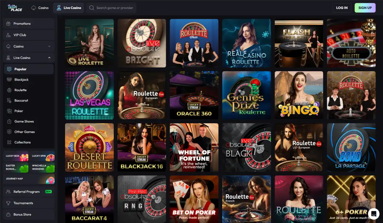 WinPlace Casino Live Casino